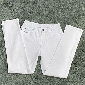 DG2 by Diane Gilmore White 4 Ankle Jeans Side Zips in Ramie/Cotton blend NWOT
